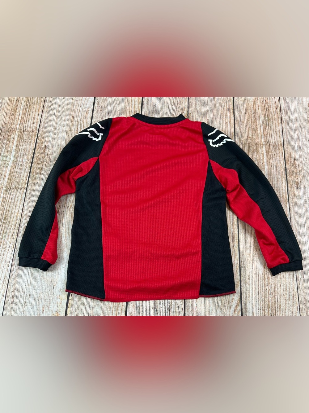 Fox Racing 180 Prix Red Black Motocross Jersey Youth Kids Size Small - Picture 2 of 6